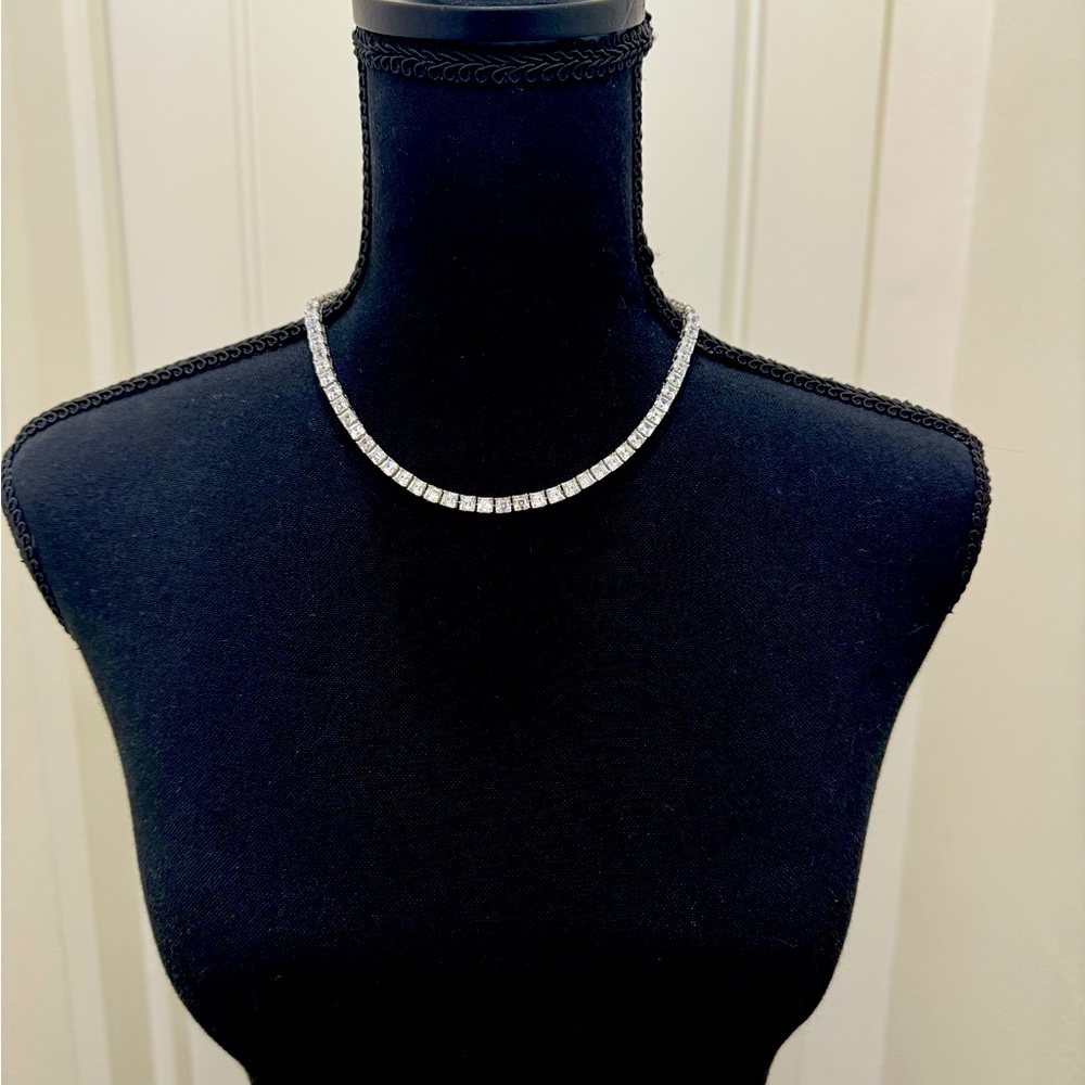 Rachel Lynn x Corri Lynn 18” gold vermeil 5mm princess cut CZ tennis necklace 💎